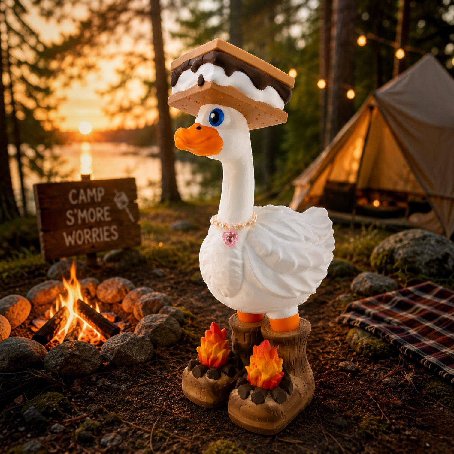 S’mores Campfire Goose Outfit | S’more Hat & Campfire Boot Set