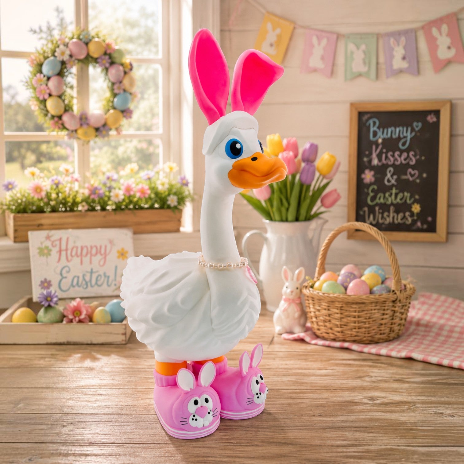 Bunny Goose Outfit | Bunny Ear Hat & Slipper Feet Set