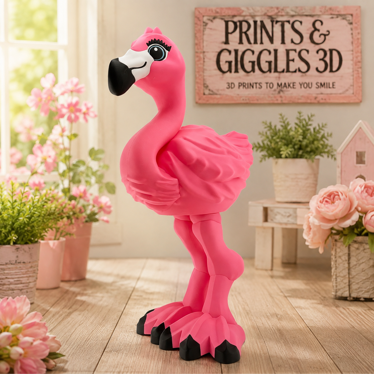 Title: Dress-Up Flamingo | Interchangeable Goose-Compatible