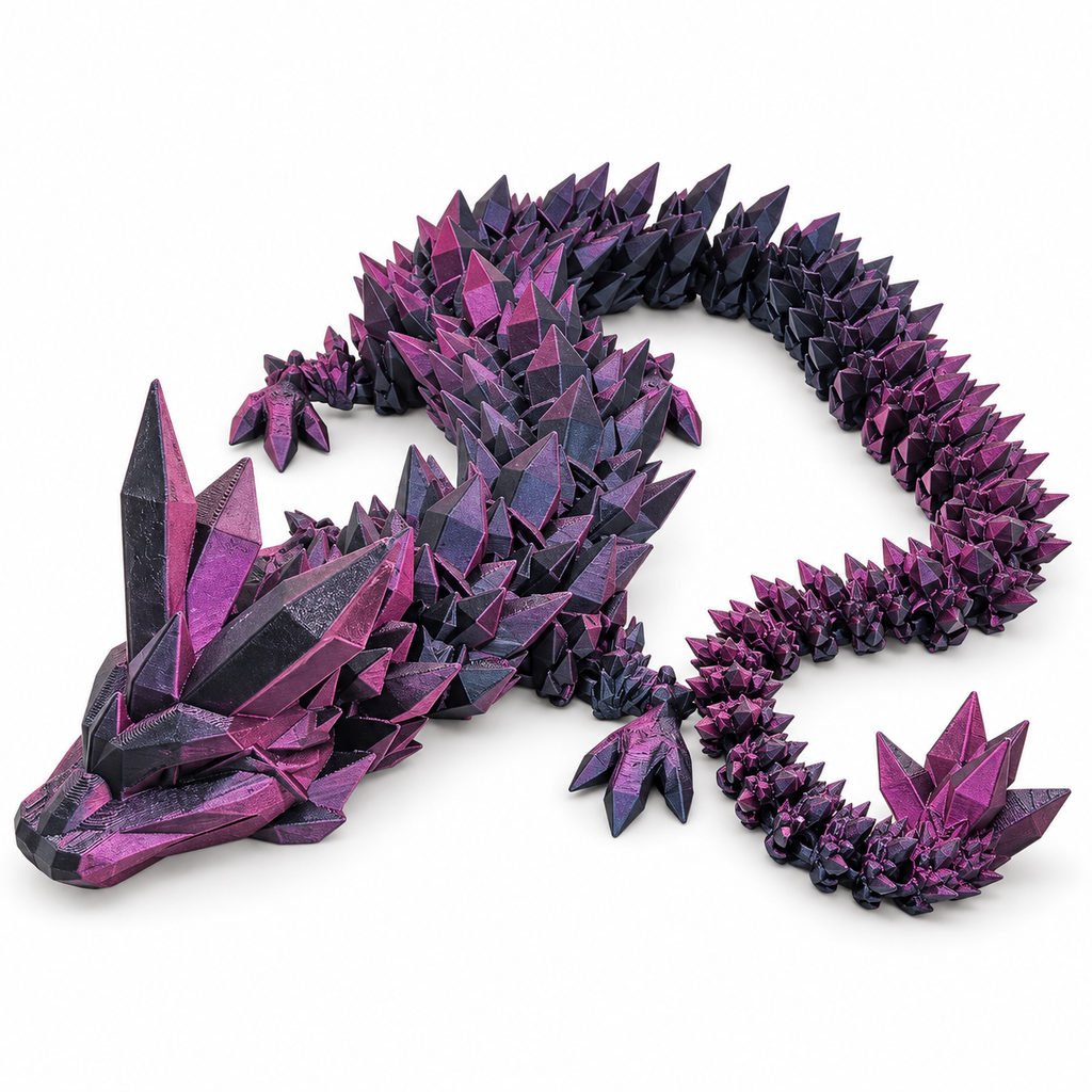 Crystal Dragon in a dark purple and black dual-silk finish