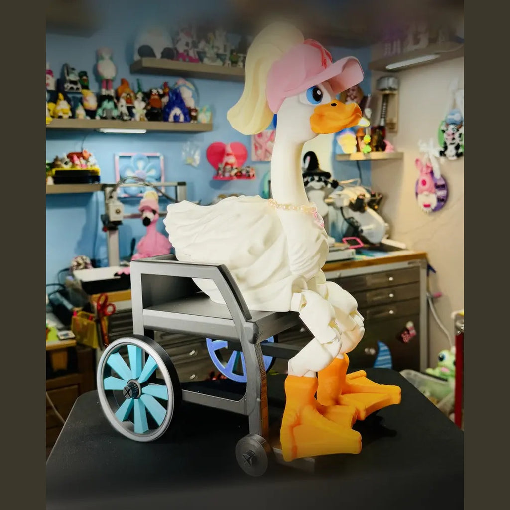 Dress-Up Goose seated in wheelchair accessory