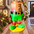 Elf legs 3D printed jar candle holder with candle in a Christmas setting