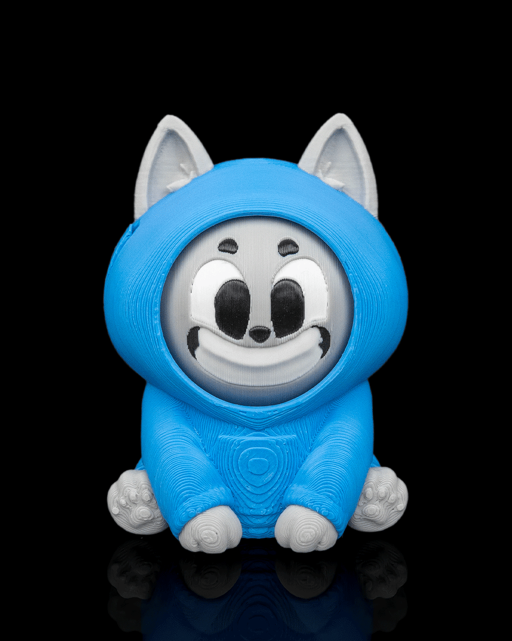Hoodie Cat 3D printed collectible front view