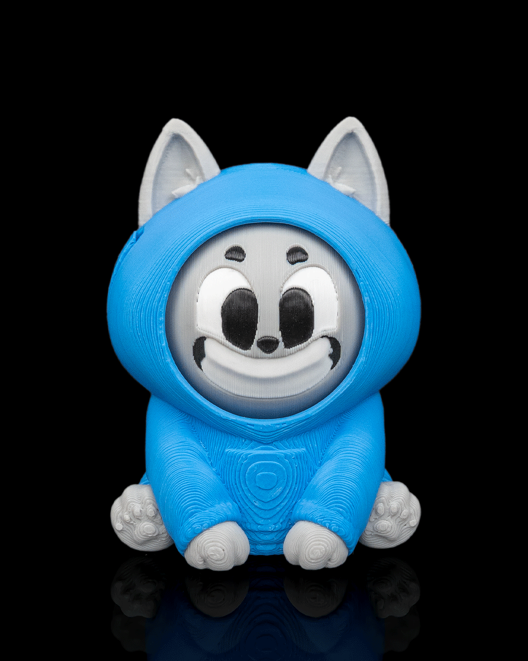 Hoodie Cat 3D printed collectible front view