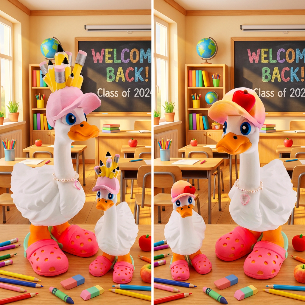 Teacher Goose Outfit | Pencil Cap & Colorful Clog Set