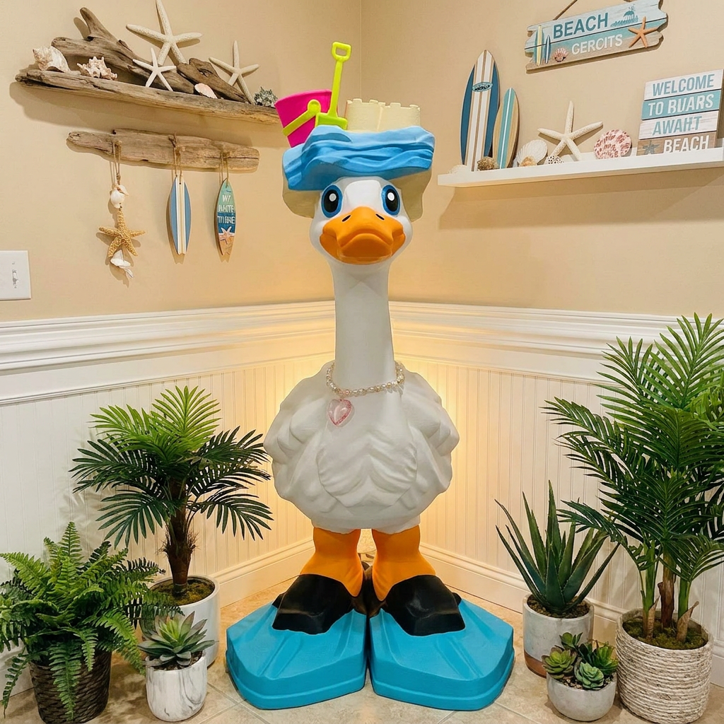 Sand Castle Beach Goose Outfit | Sand Castle Hat & Swim Flipper Set