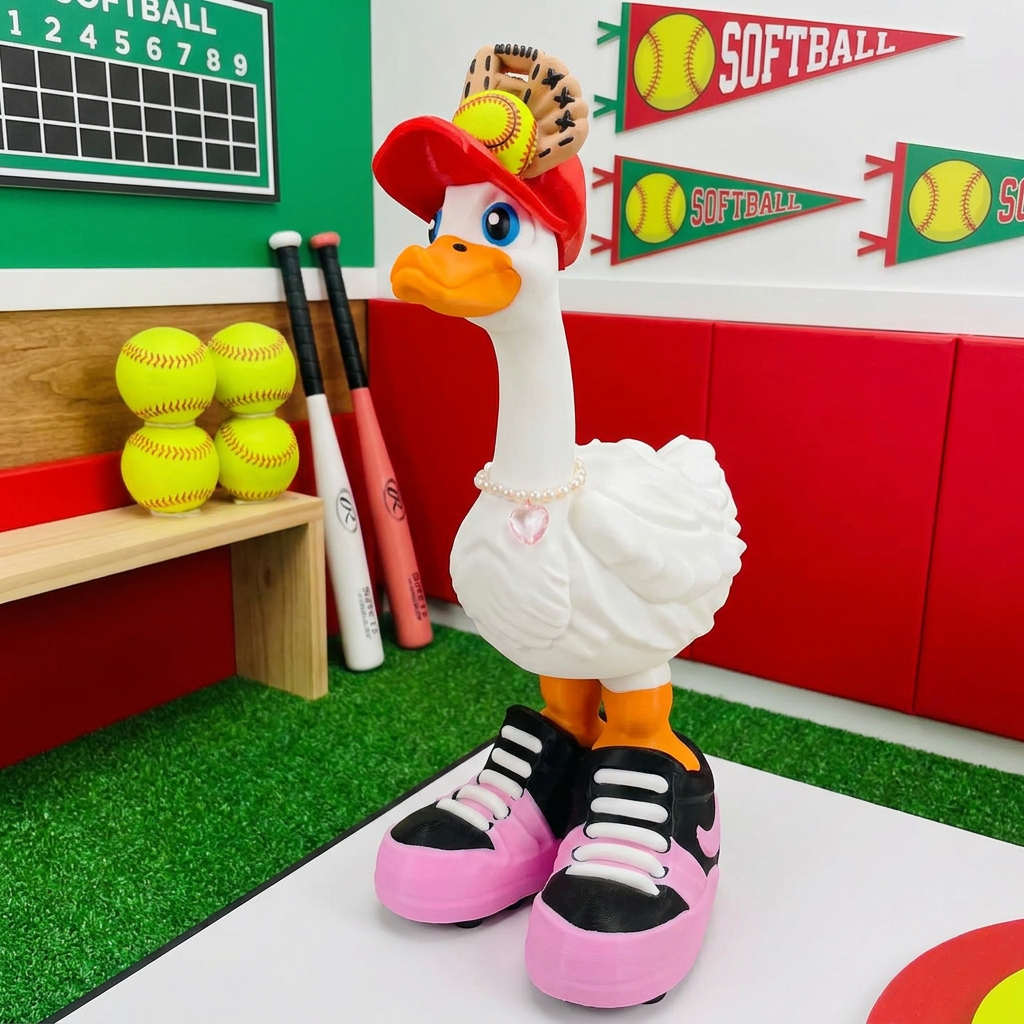 Softball Goose Outfit | Softball Cap & Pink Cleat Set