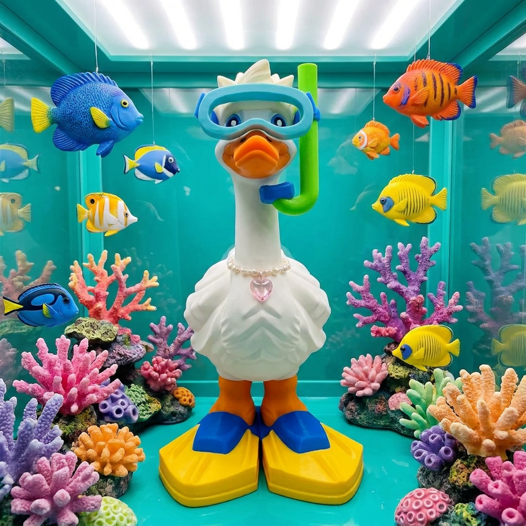 Snorkel Goose Outfit | Blue Goggle, Green Snorkel & Yellow Flipper Set
