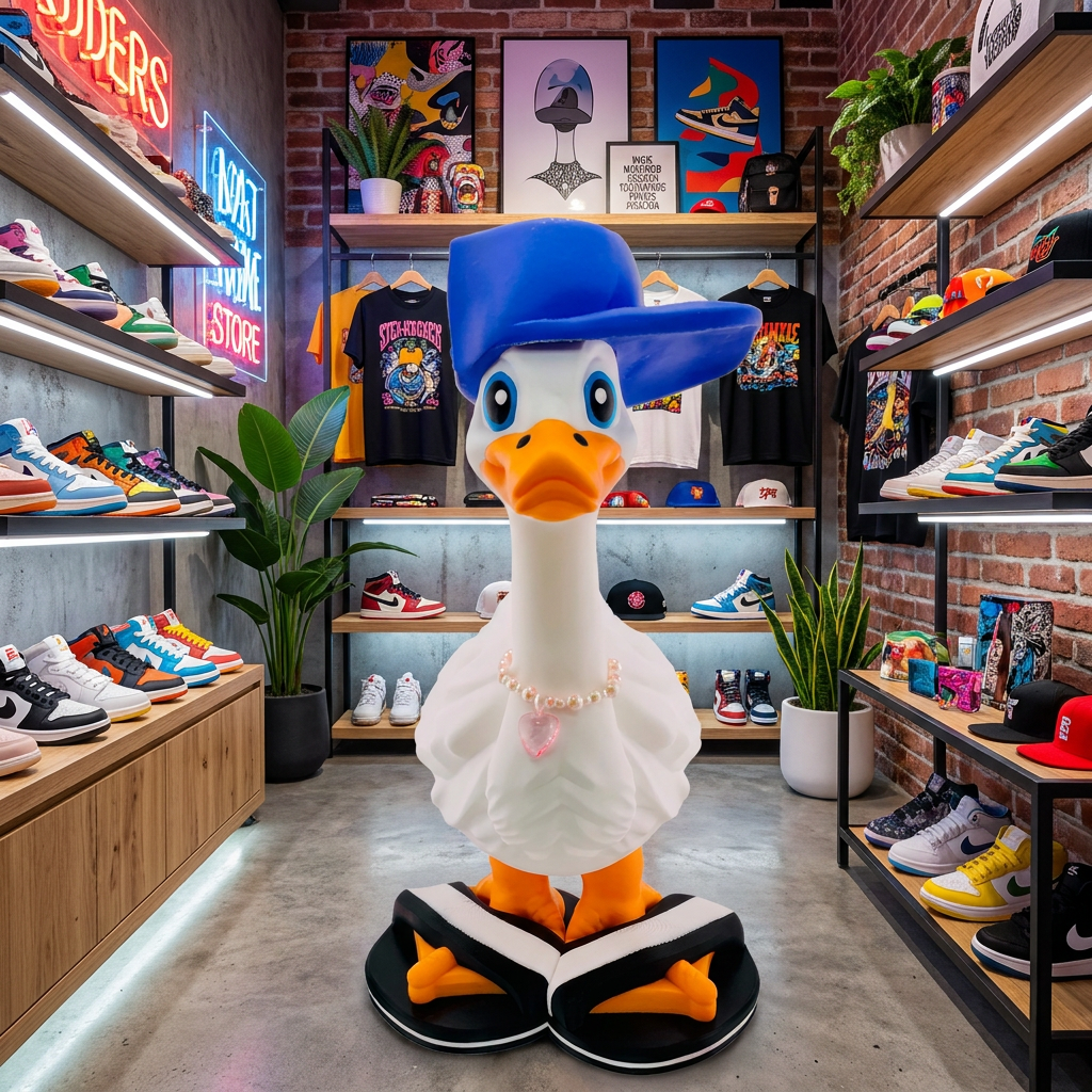 Snapback & Slides Goose Outfit | Baseball Cap & Flip Flop Sandal Set
