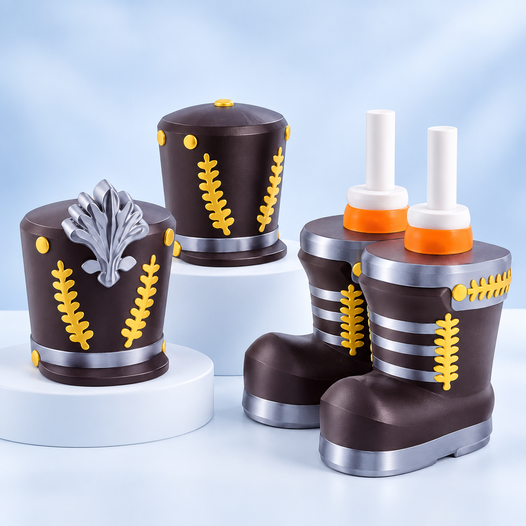 Nutcracker goose outfit accessories with decorated hat and matching boots