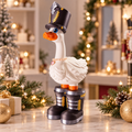 Dress-Up Goose wearing a nutcracker hat and matching nutcracker boots