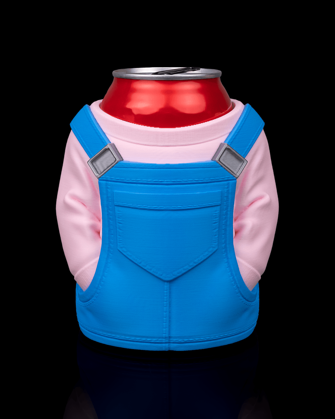 Overalls style can holder