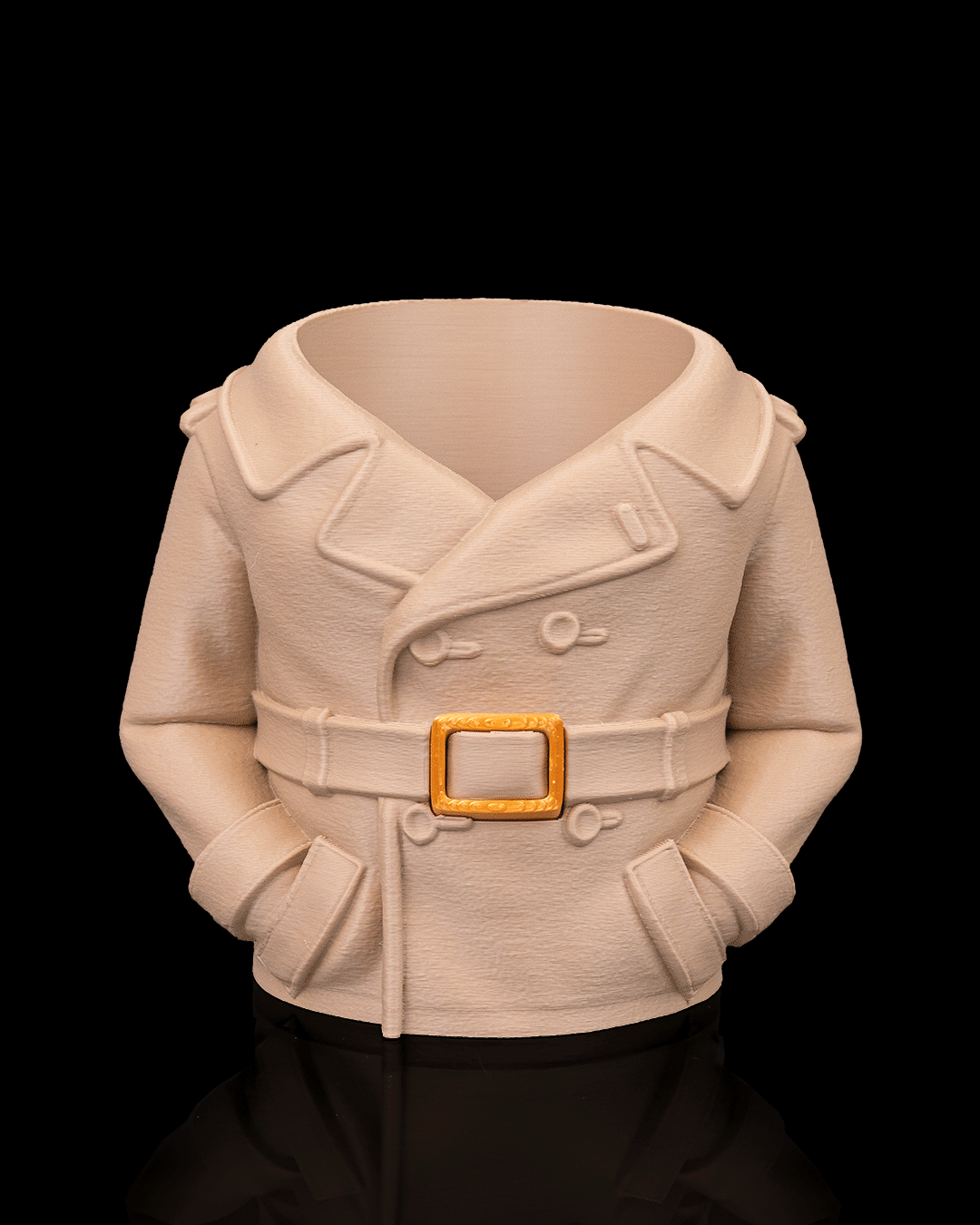 Detailed 3D printed overcoat can holder