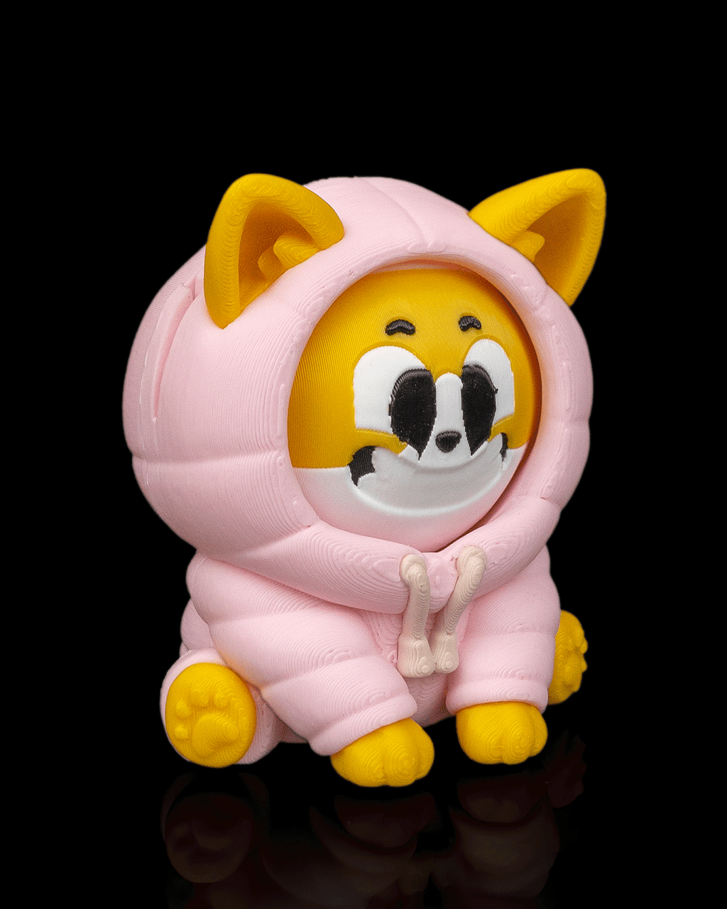Puffer Corgi rotating face detail