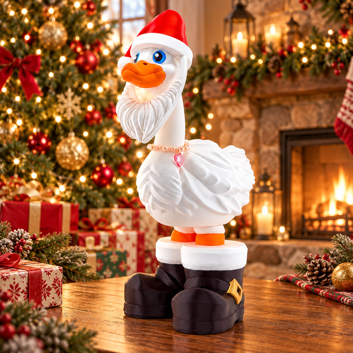 Santa Goose in a themed setting