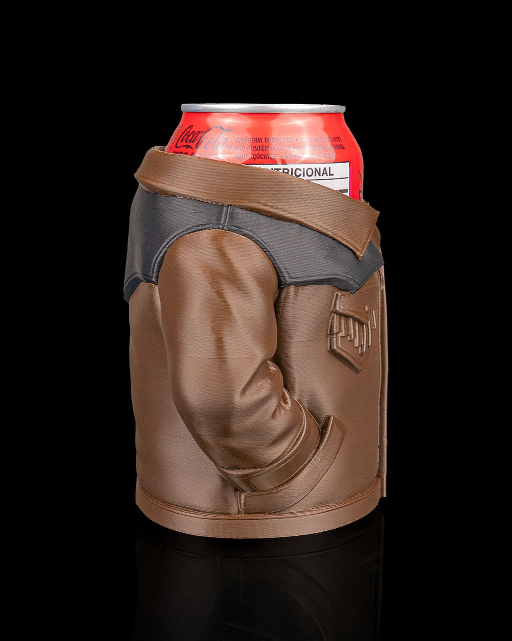 Suede Jacket Can Holder with soda can
