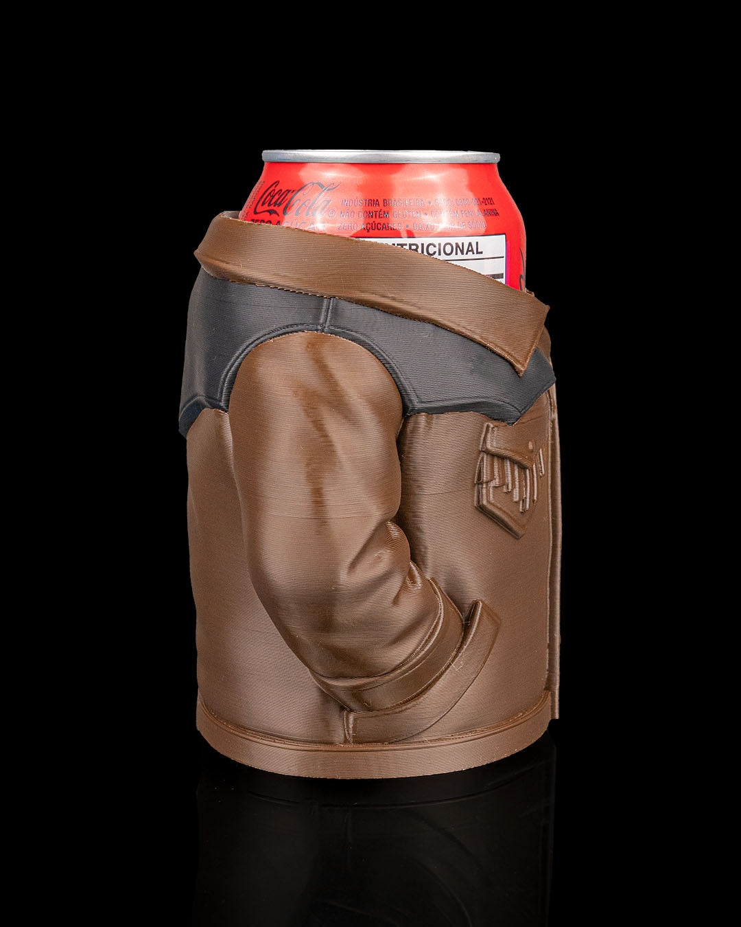 Suede Jacket Can Holder with soda can