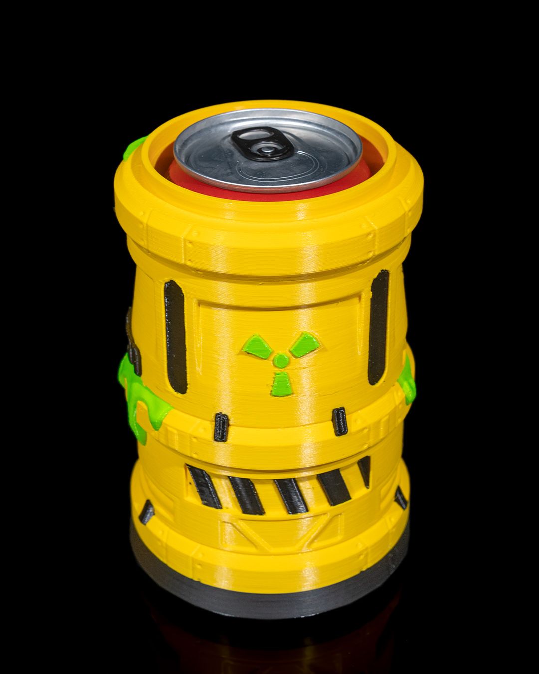 Yellow hazardous waste style can holder