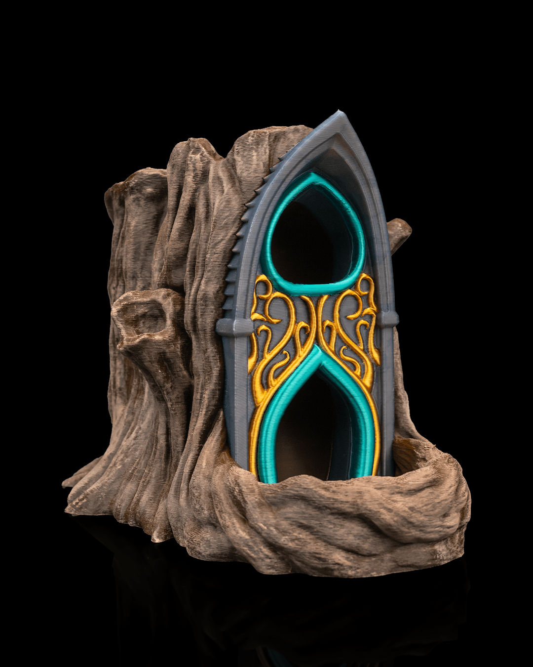 Fantasy tree sanctuary dice tower can holder